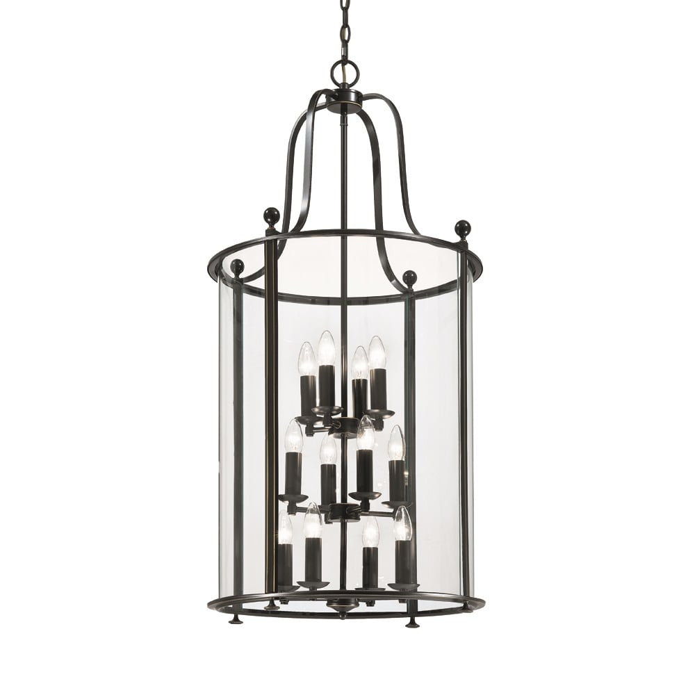 Classic 12 Light Antique Bronze Hanging Lantern