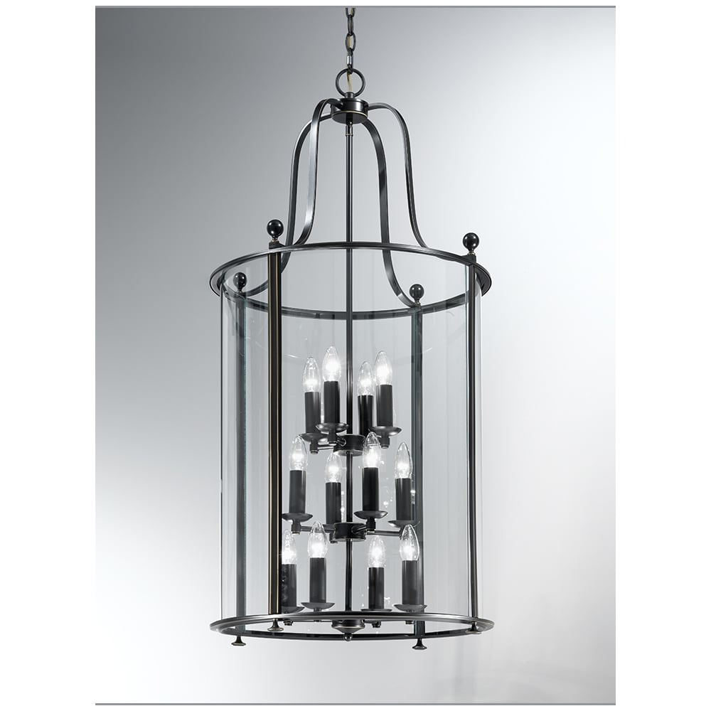 Classic 12 Light Antique Bronze Hanging Lantern