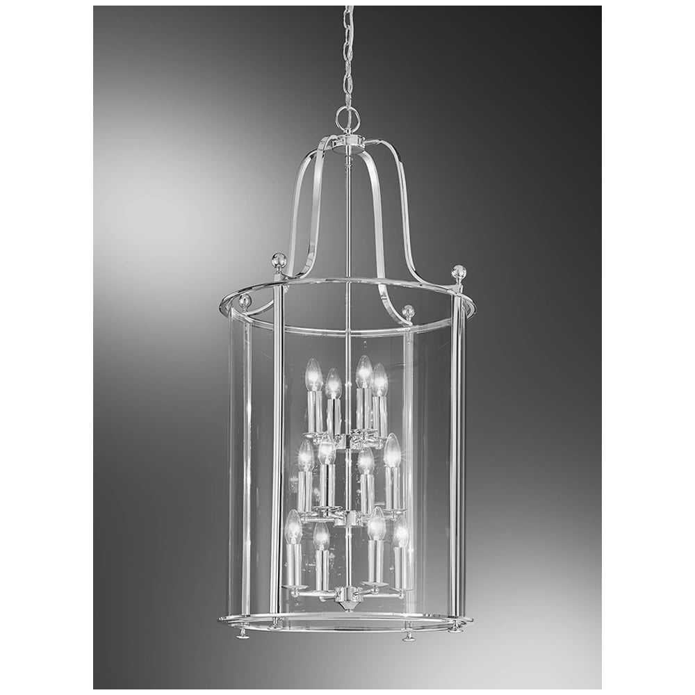 12 Light Chrome Hanging Lantern