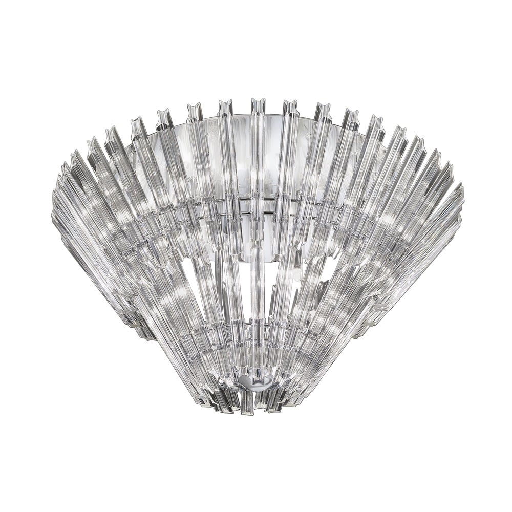 F2231/12 Modern 12 Light Flush Crystal Ceiling Light