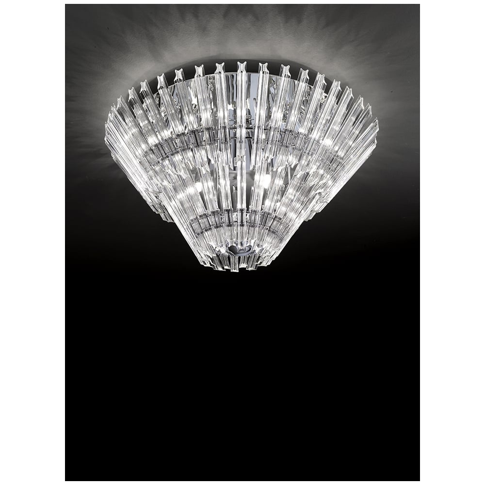 F2231/12 Modern 12 Light Flush Crystal Ceiling Light