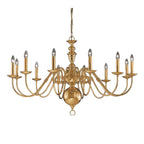 Delft 12 Light Large Polished Brass Chandelier - C041712PB