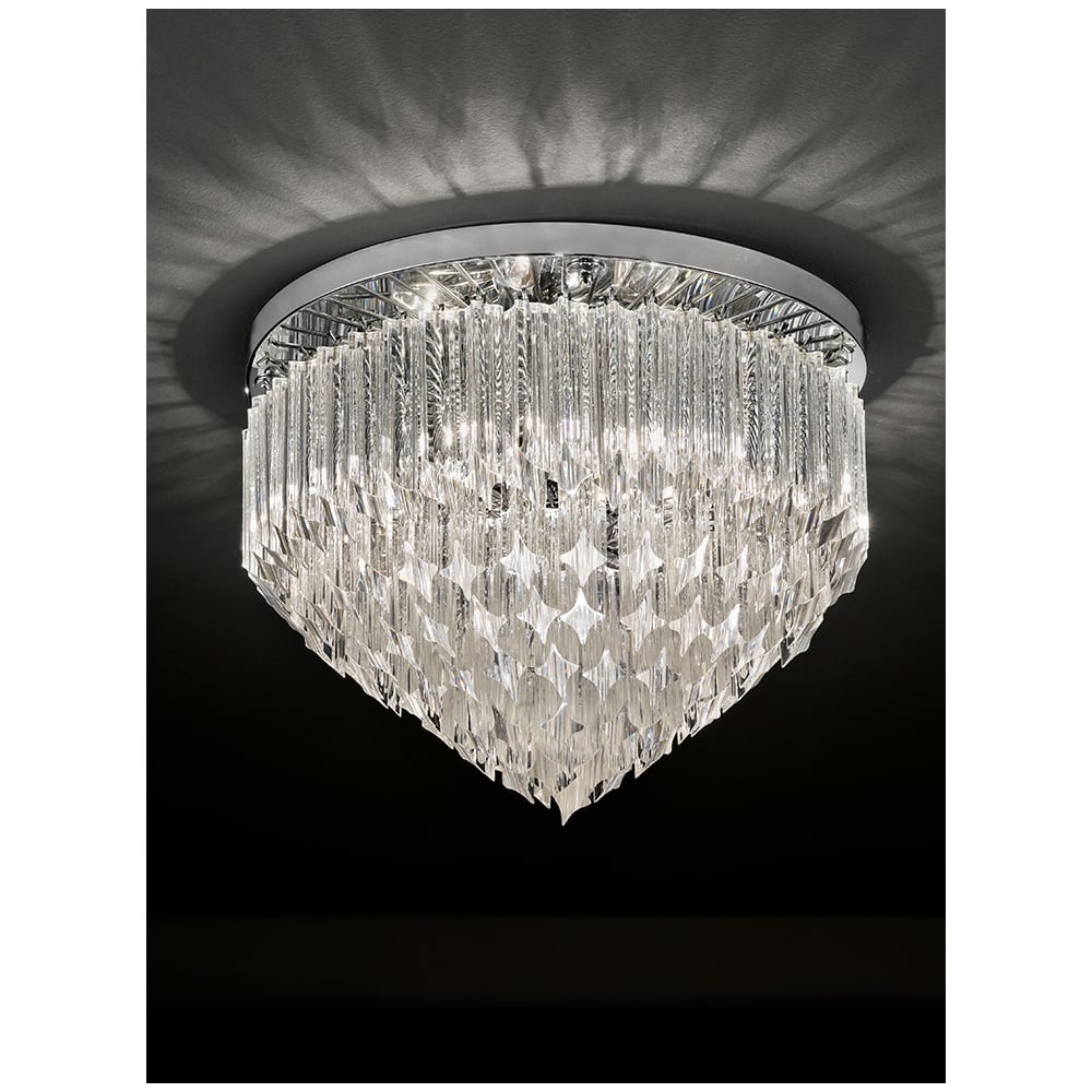 6 Light Crystal Flush Ceiling Lamp - F2268/6