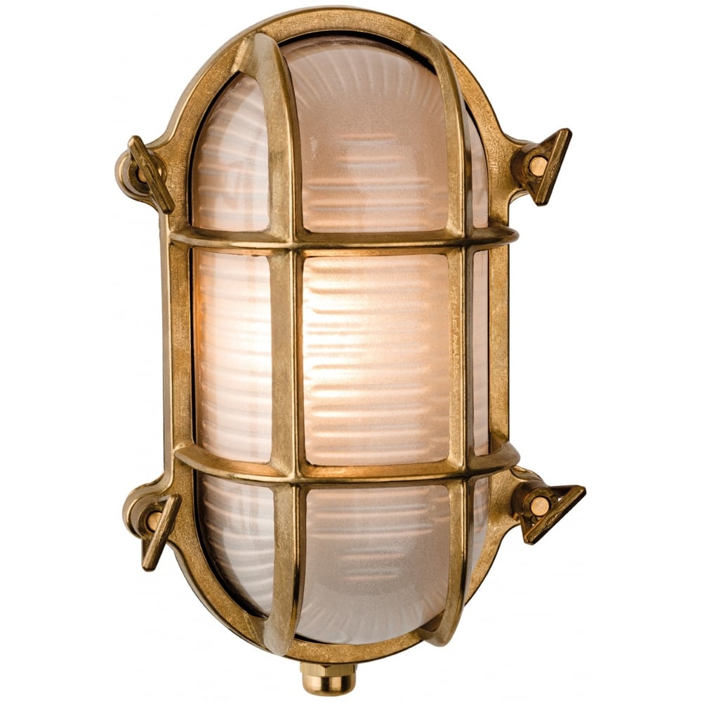 Oval Nautic Outdoor Wall Light in Solid Brass Finish IP65 3433BR
