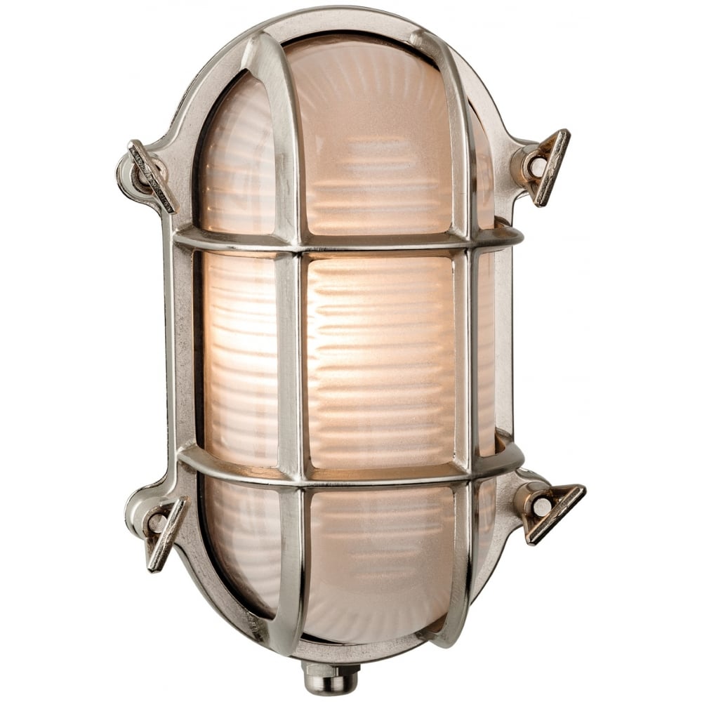 Oval Outdoor Wall Light in Nickel Finish IP65 3433NC