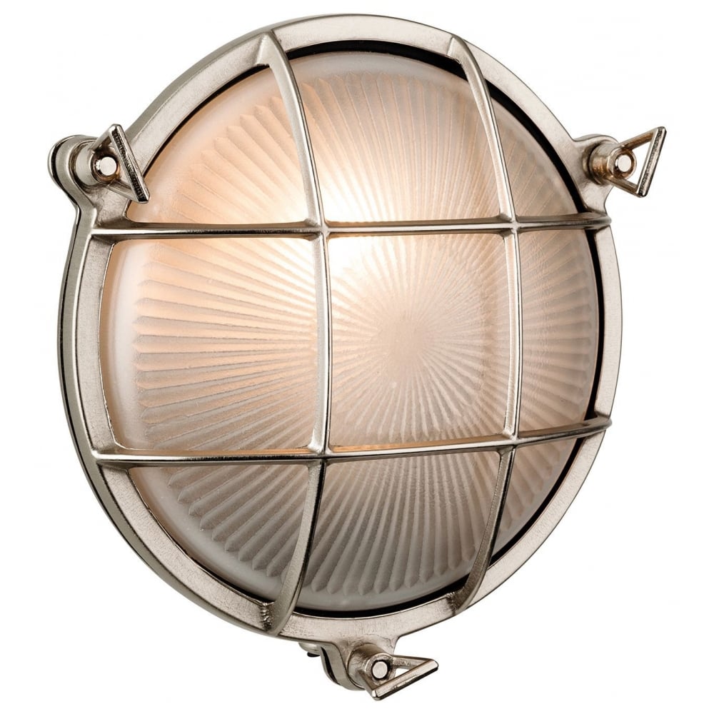 Round Outdoor Wall Light in Nickel Finish IP65 3434NC