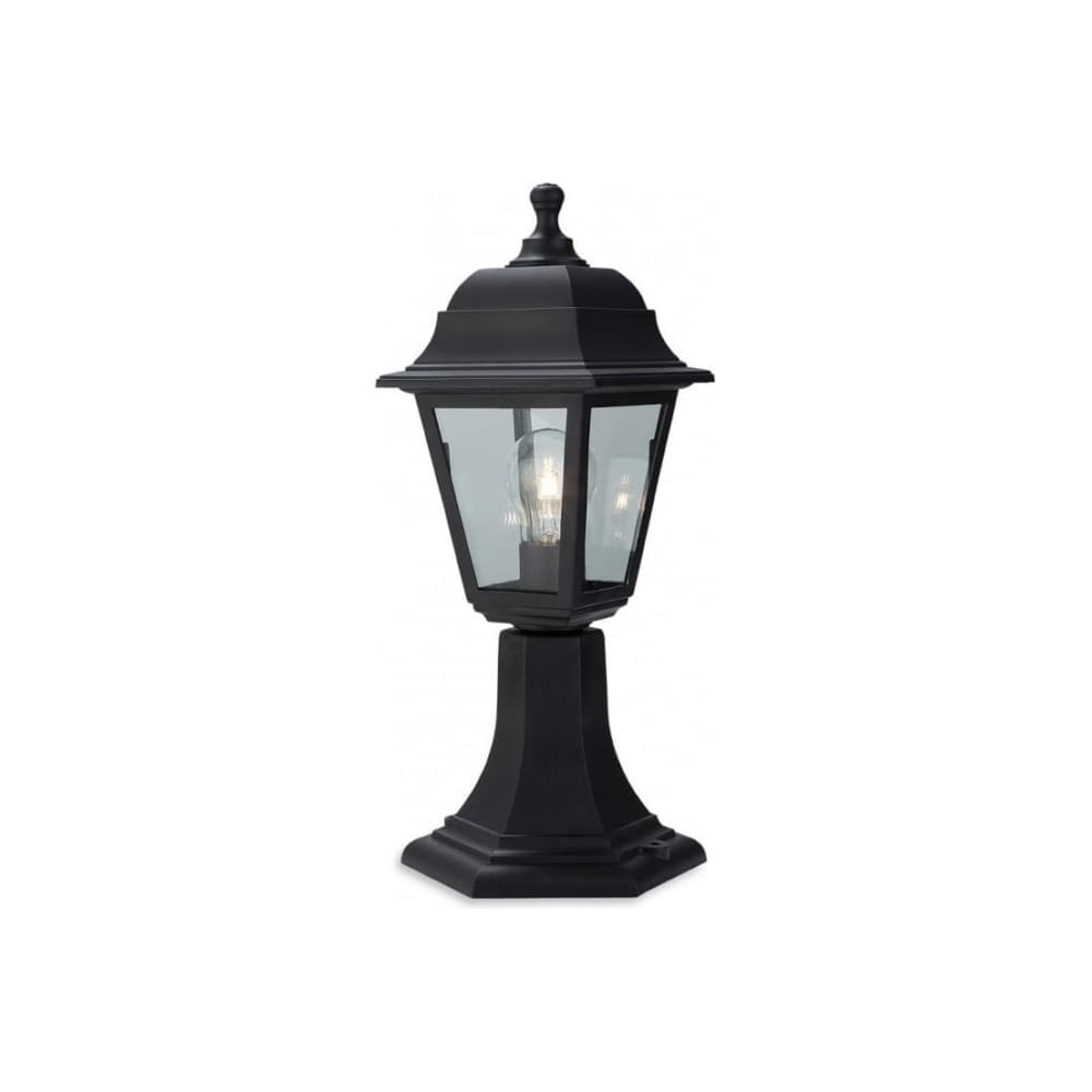 Oslo Outdoor Pillar Light In Black Resin IP44 8347