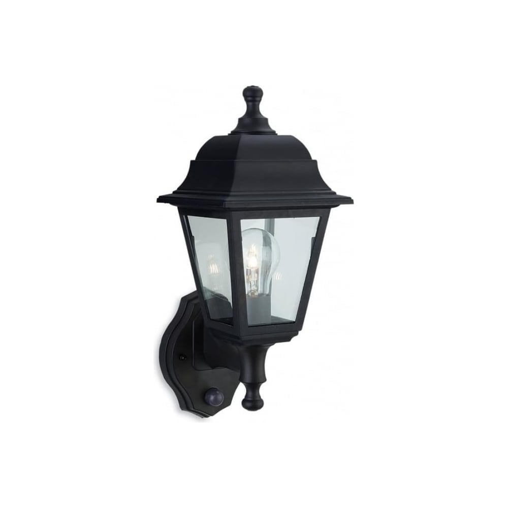 Oslo Outdoor PIR Wall Lantern In Black Resin IP44 8400