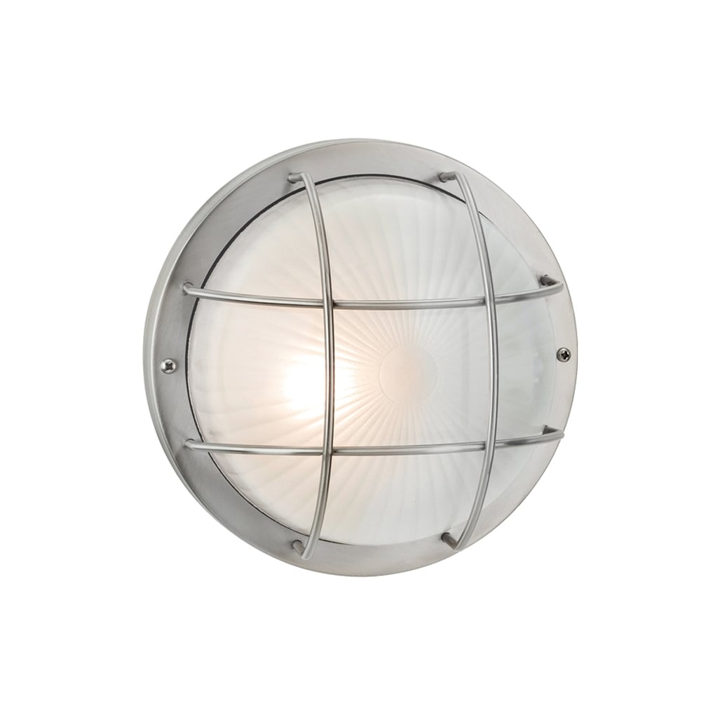Court Outdoor Round Wall Light In Stainless Steel Finish 3425ST