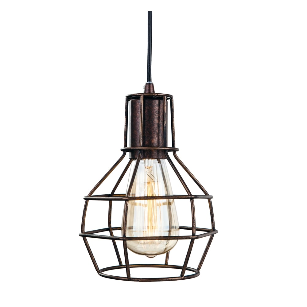 Clipper Vintage Ceiling Pendant Light In Rustic Brown Finish 5913RB