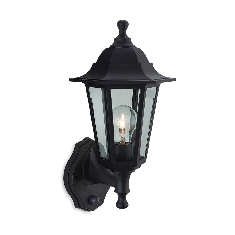 Malmo Classic Outdoor Wall Lantern In Black Resin Whit PIR 8401BK