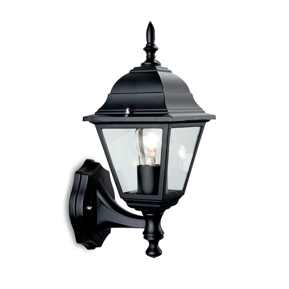 Panel Outdoor Uplight Wall Lantern In Black Finish E200BK