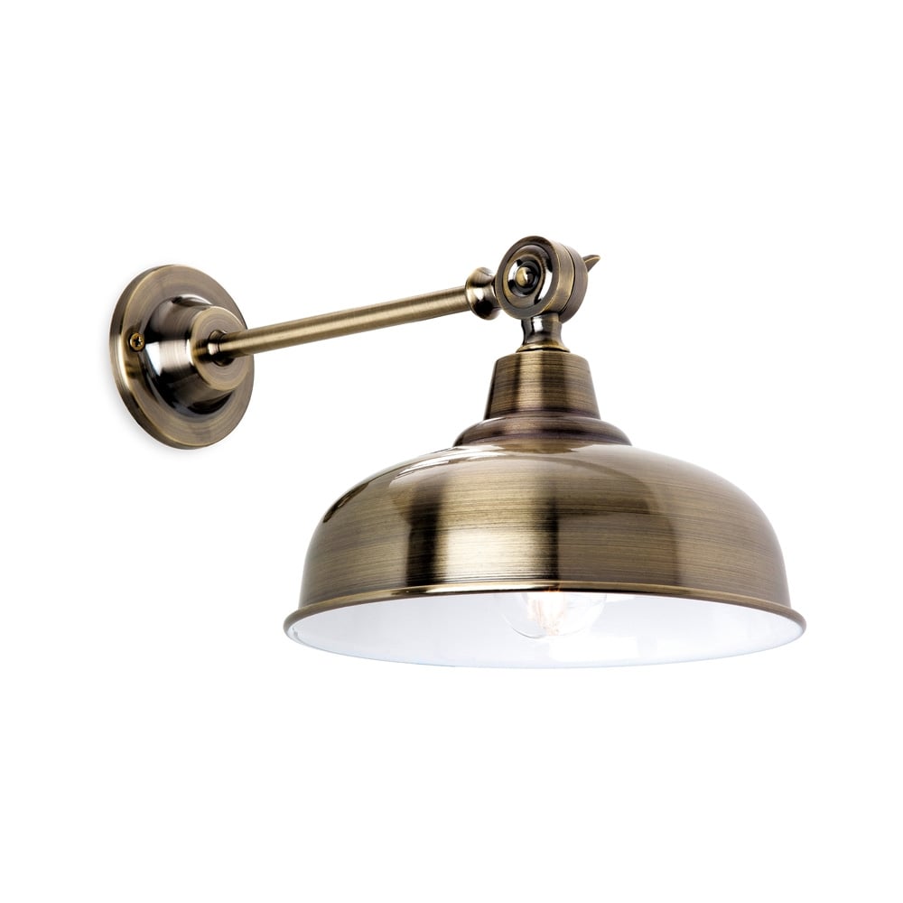 Preston Industrial Wall Light In Antique Brass Finish 5934AB