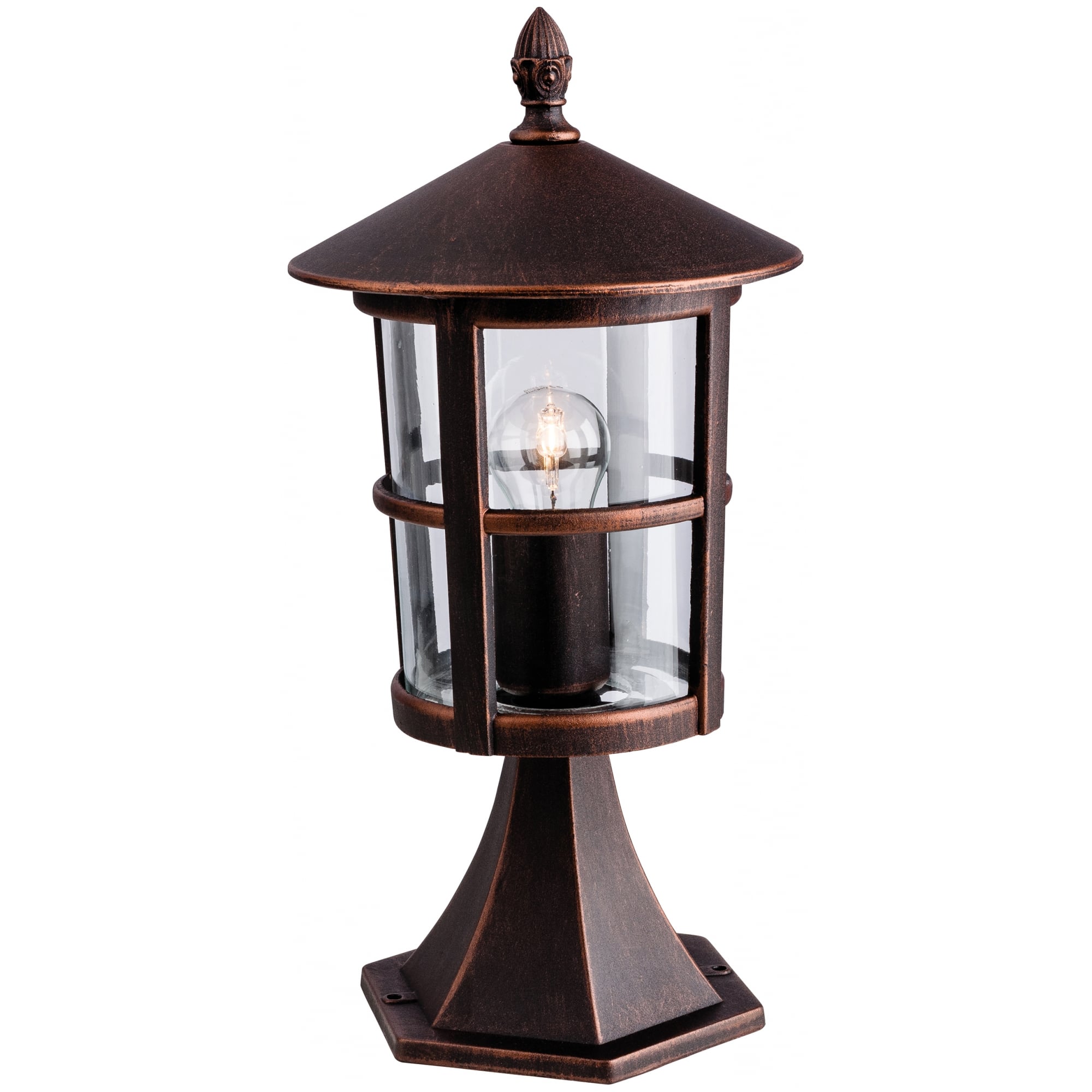 Stratford Outdoor Pillar Lantern In Bronze Finish 2357BZ