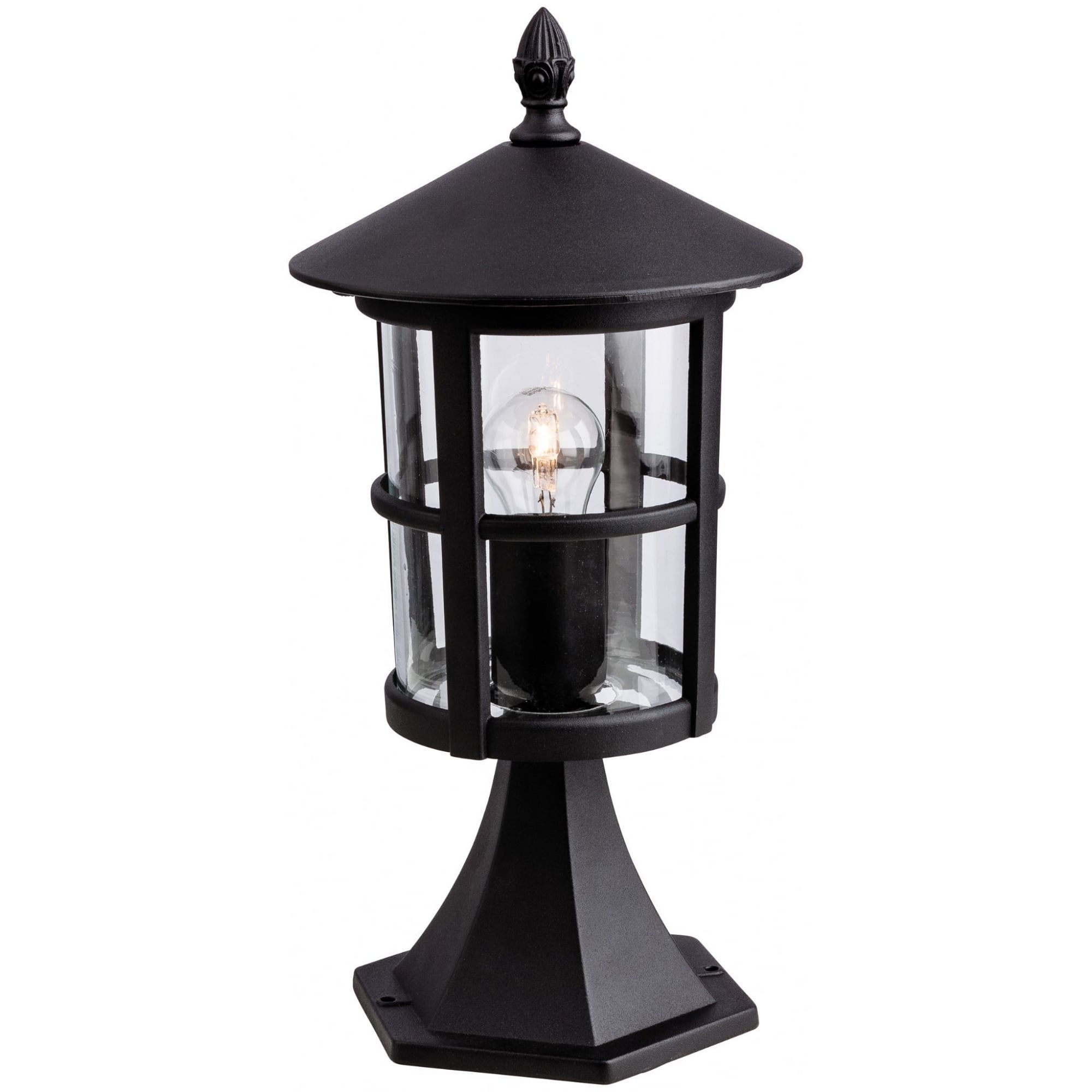 Stratford Outdoor Pillar Lantern In Black Finish 2357BL