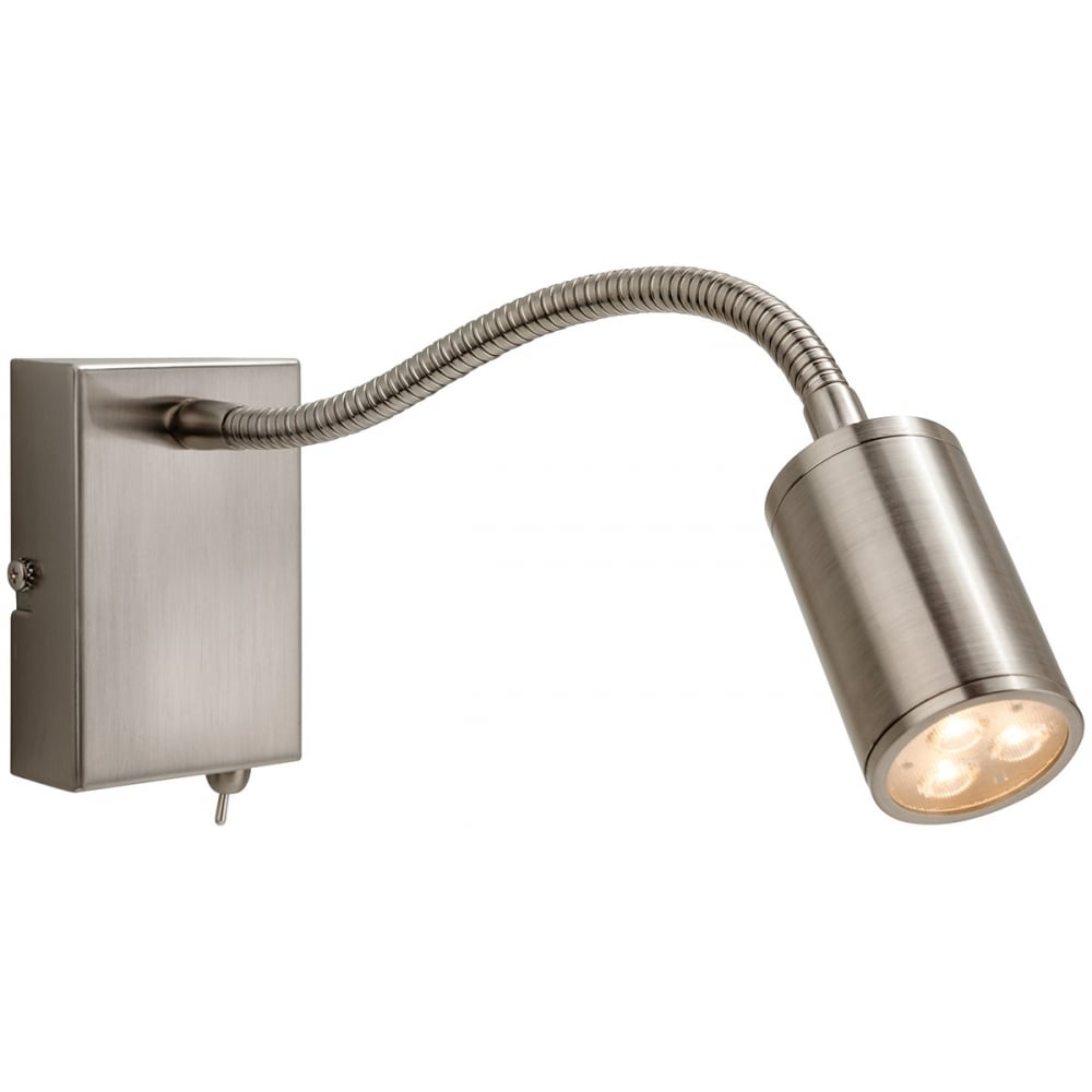 Orion LED Flexible Reading Wall Light in Brushed Steel Finish 3454BS