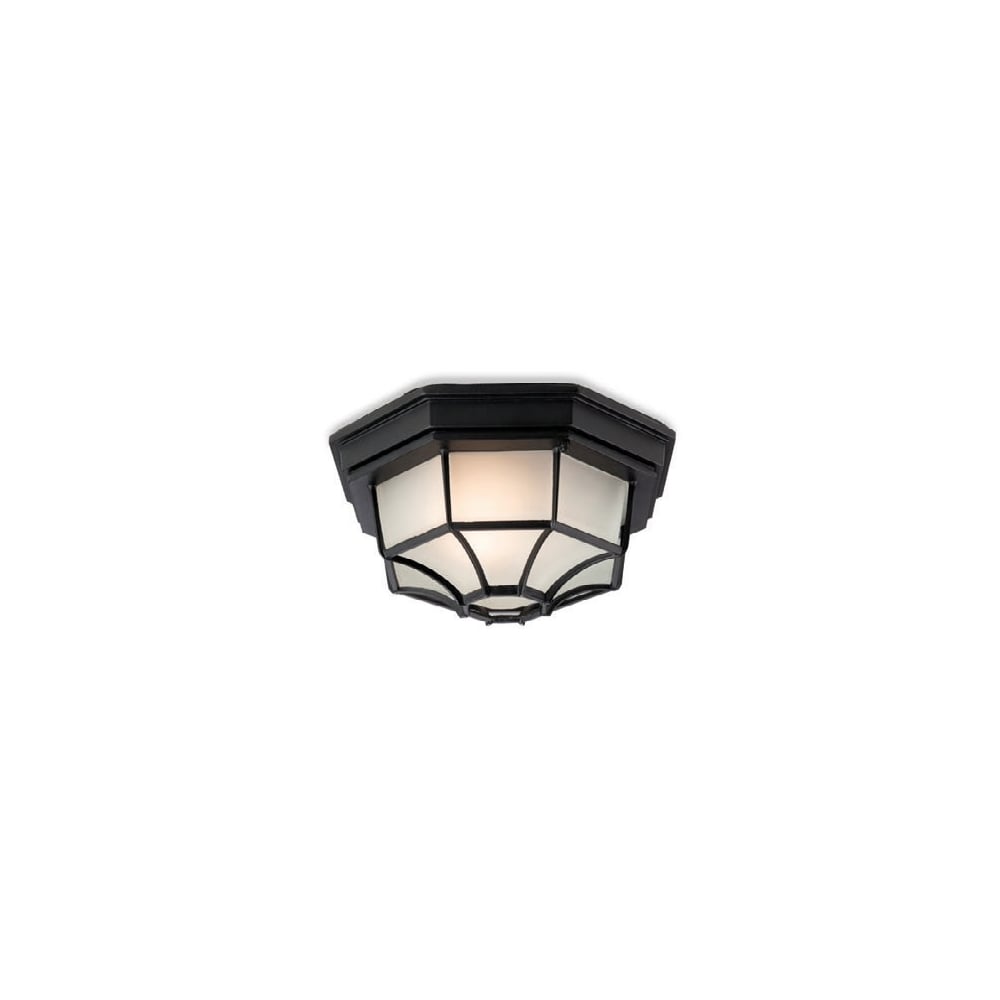 Panel Outdoor Traditional Flush Ceiling Light In Black Finish F609BK