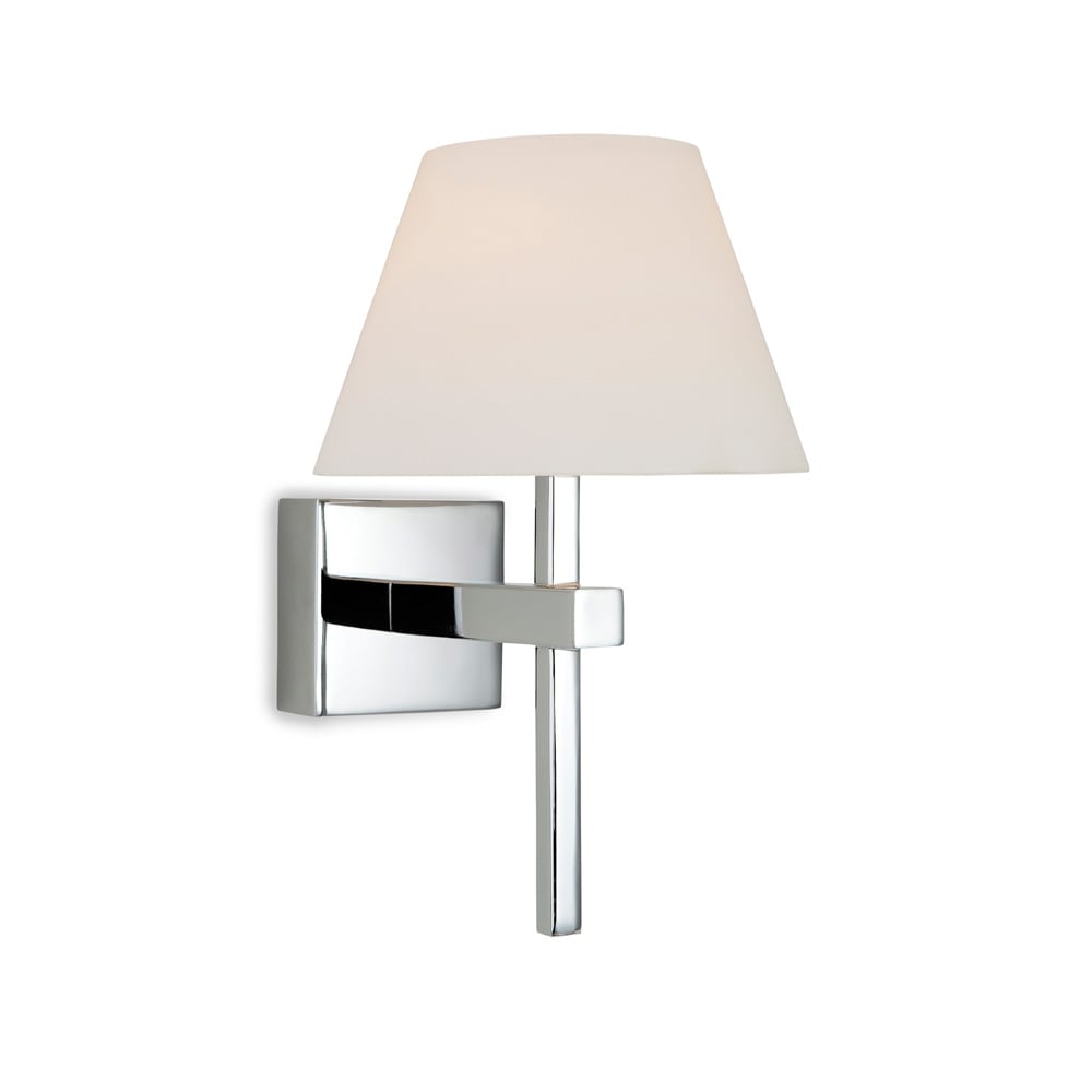 Fabio Bathroom Wall Light In Chrome Finish With Opal Glass Shade 8639CH
