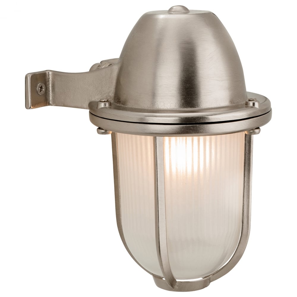 Nautic Outdoor Solid Brass Wall Light in Nickel Finish 3435NC