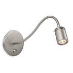 Ritz Flexible LED Reading Wall Light In Brushed Nickel Finish 8607BN