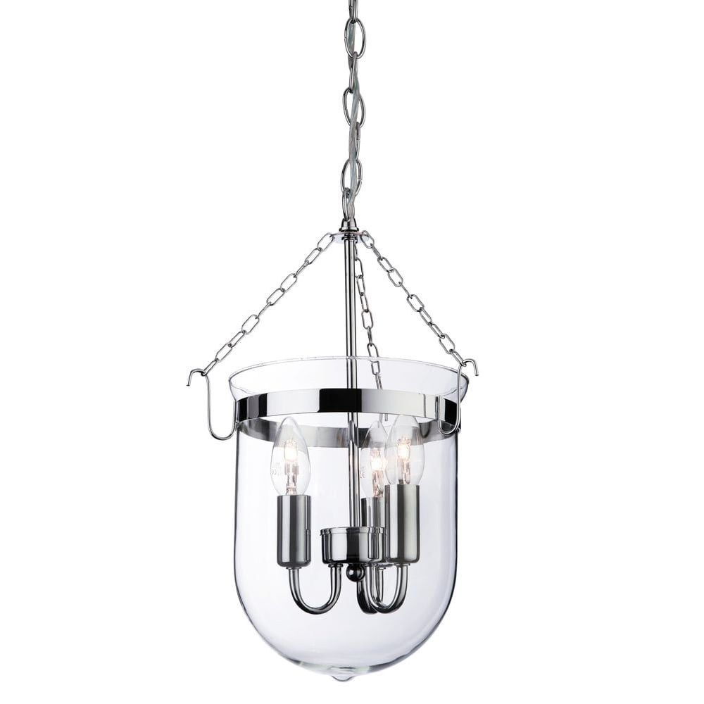 Regal Ceiling Pendant Lantern In Chrome Finish With Clear Glass Shade 8636CH