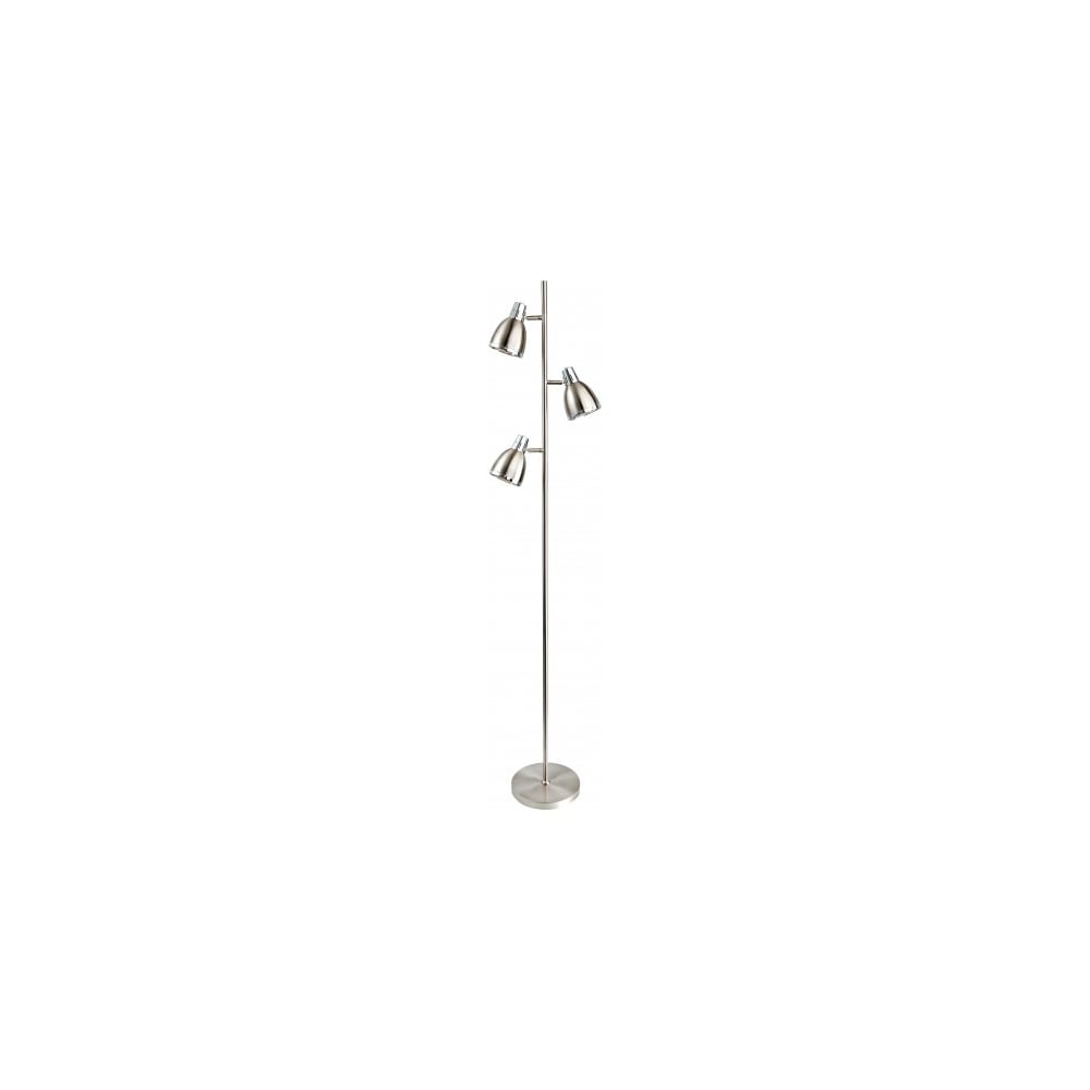 Vogue Modern 3 Light Floor Lamp In Brushed Steel Finish 3468BS