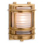 Nautic Outdoor Rectangular Wall Light With Frosted Glass Diffuser 5924BR