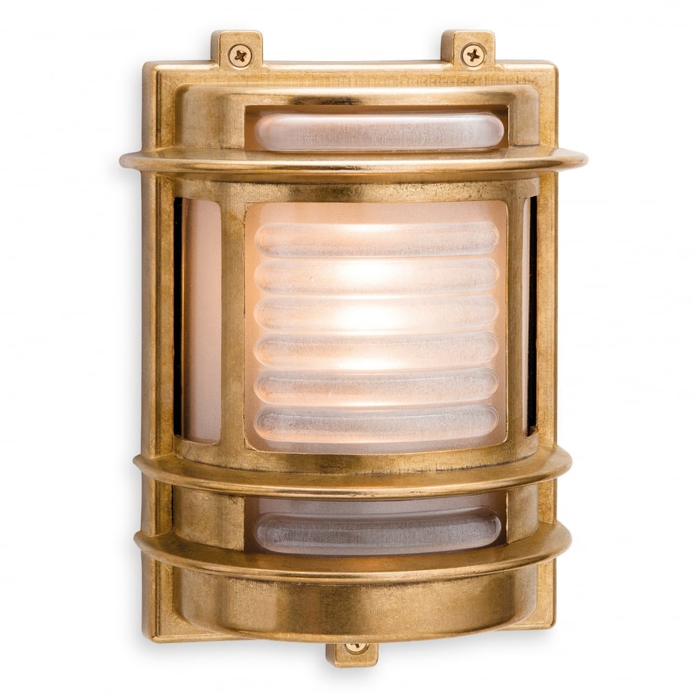 Nautic Outdoor Rectangular Wall Light With Frosted Glass Diffuser 5924BR