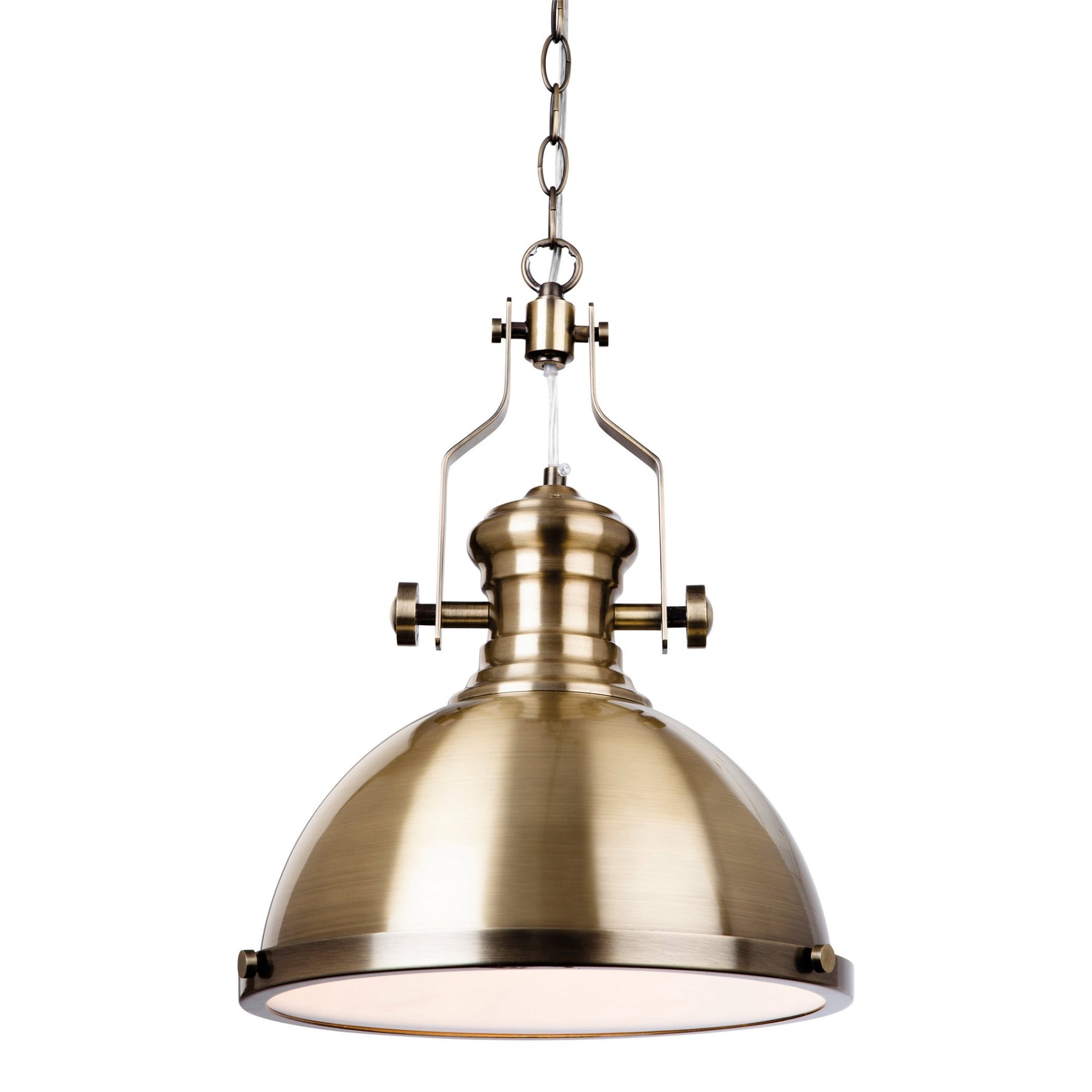 Albion Industrial Ceiling Pendant Light In Antique Brass Finish 5909AB