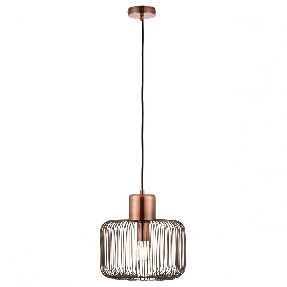 Nicola Stylish Square Ceiling Pendant Light In Antique Copper Finish 68986