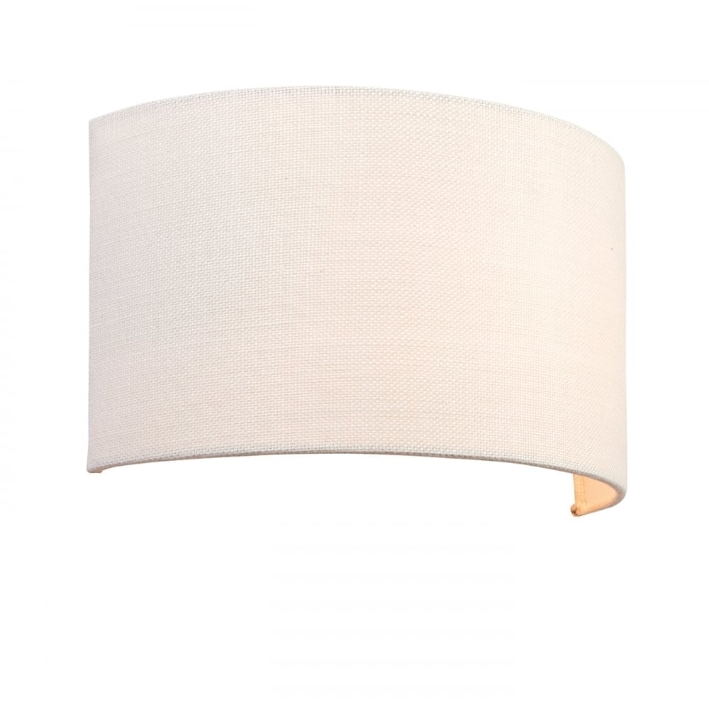 Obi Semi Circular Single Wall Light With Vintage White Linen Shade 70334