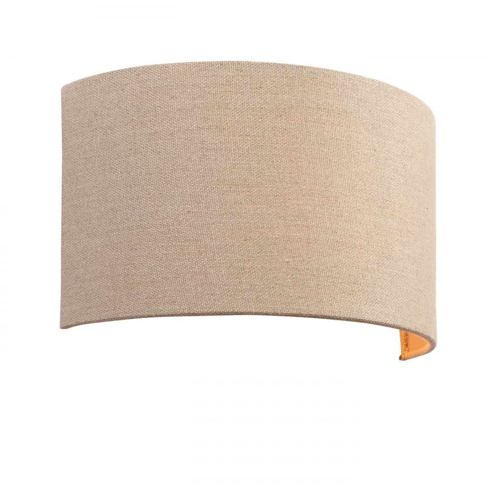 Obi Semi Circular Single Wall Light With Natural Linen Shade 70335