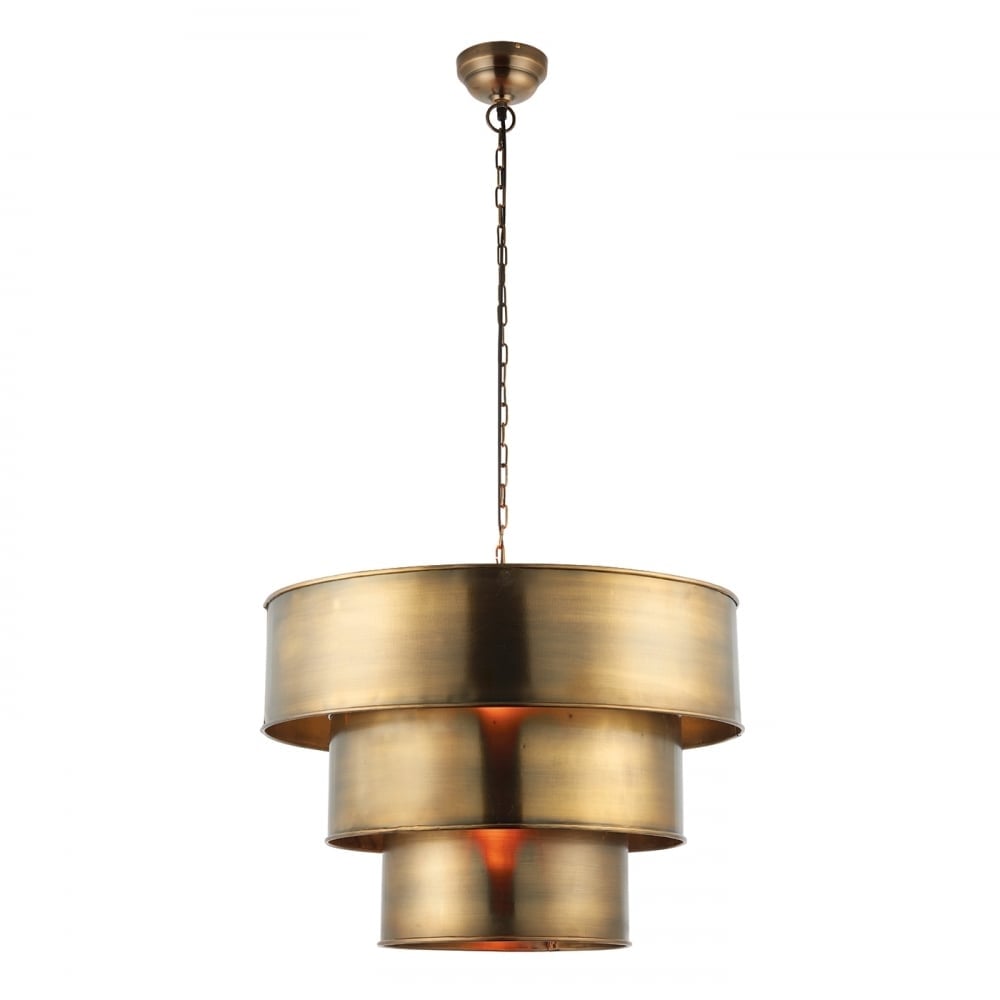 Morad 3 Tiered Ceiling Pendant In Aged Brass Finish 69783