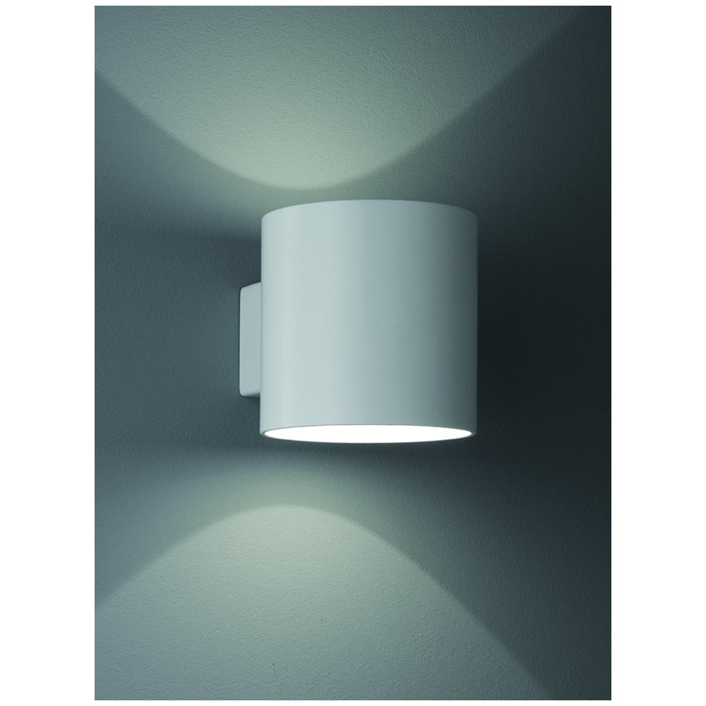Modern Cylinder Wall Light In Satin White Finish W067
