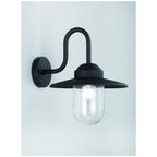 Outdoor Wall Light In Matt Black Finish With Clear Glass Shade OD6615