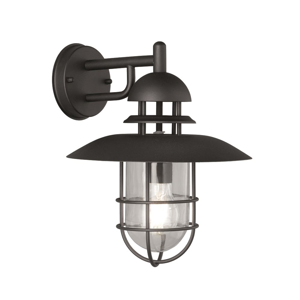 Outdoor Wall Light In Matt Black Finish With Metal Cage EXT6616