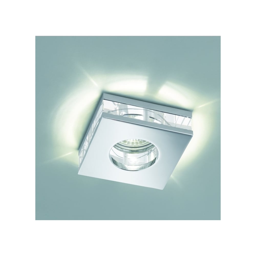 Bathroom Crystal Glass Recessed LED Downlight In Chrome Finish REC311
