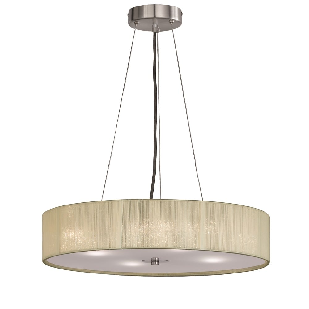 Ceiling Pendant Light With Cream Shade And Glass Diffuser F2342/4