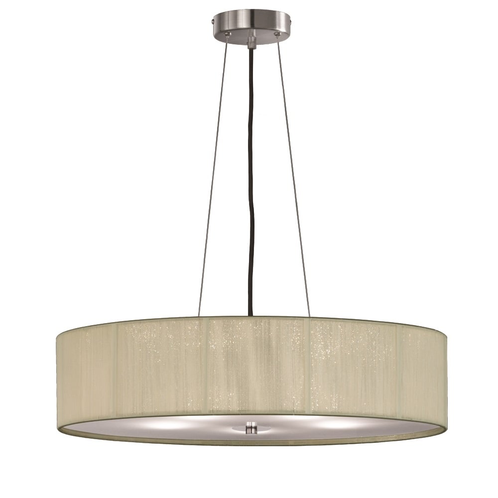 Ceiling Pendant Light With Cream Shade And Glass Diffuser F2342/5