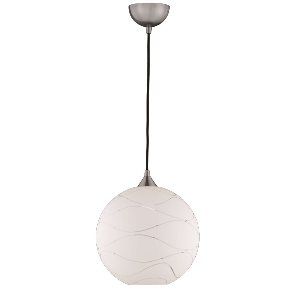 Glass Ice 1 Light Ceiling Pendant Light With Wavy Decor Opal Glass F2290/1/984