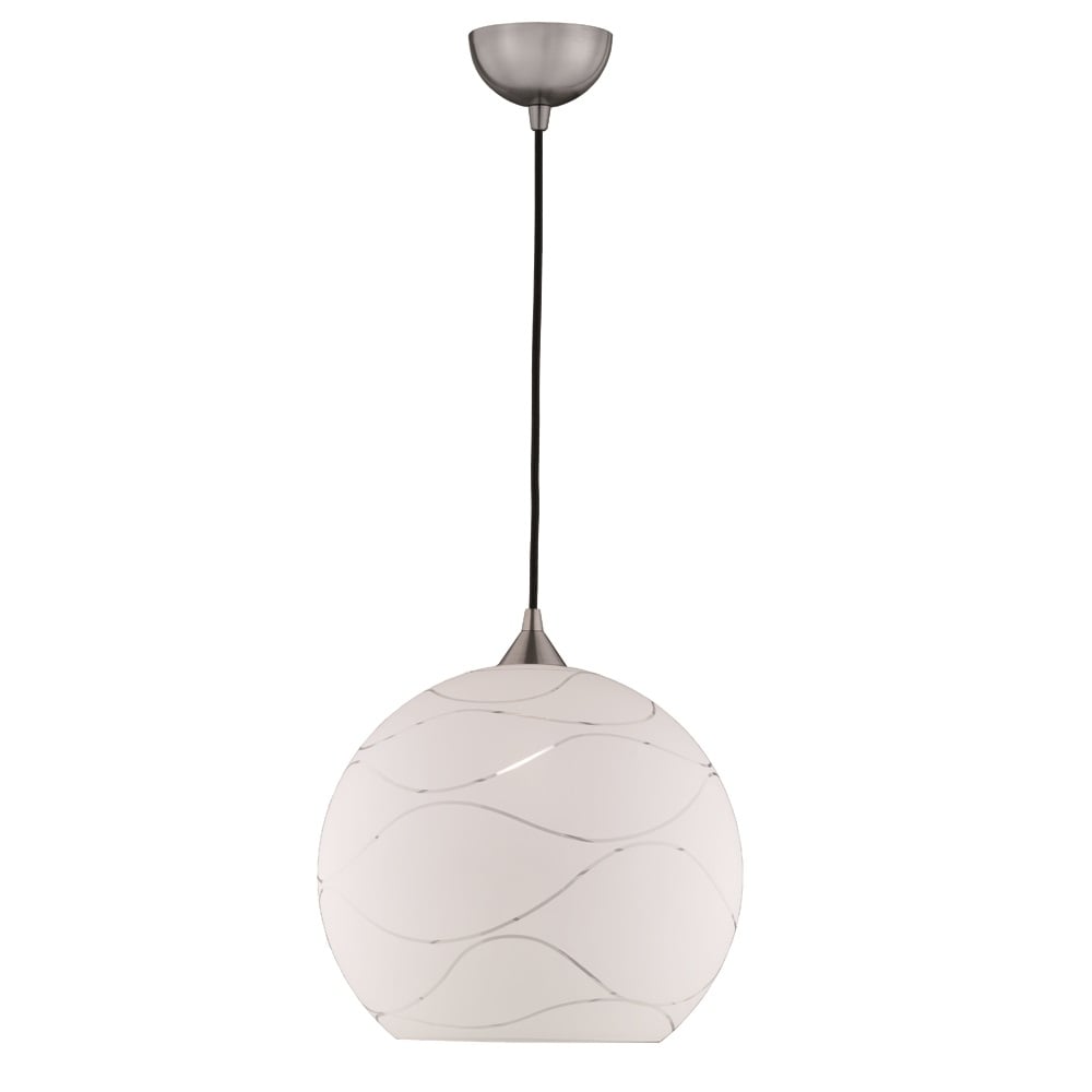 Glass Ice 1 Light Ceiling Pendant Light With Wavy Decor Opal Glass FL2290/1/985