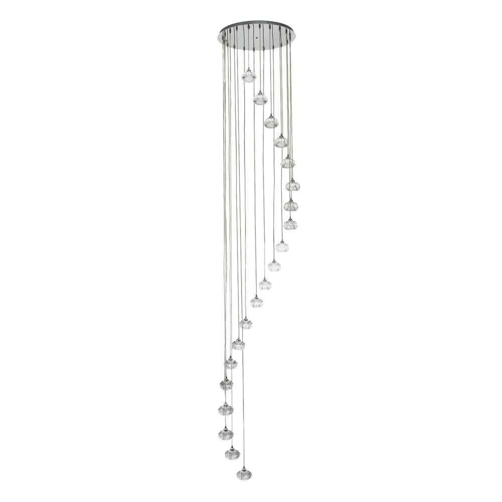 20 Light Spiral Ceiling Pendant With Clear  Glass Shades F2343/20