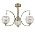 Modern 3 Light Semi Flush Ceiling Fitting In Bronze With Glass Shades F2340/3