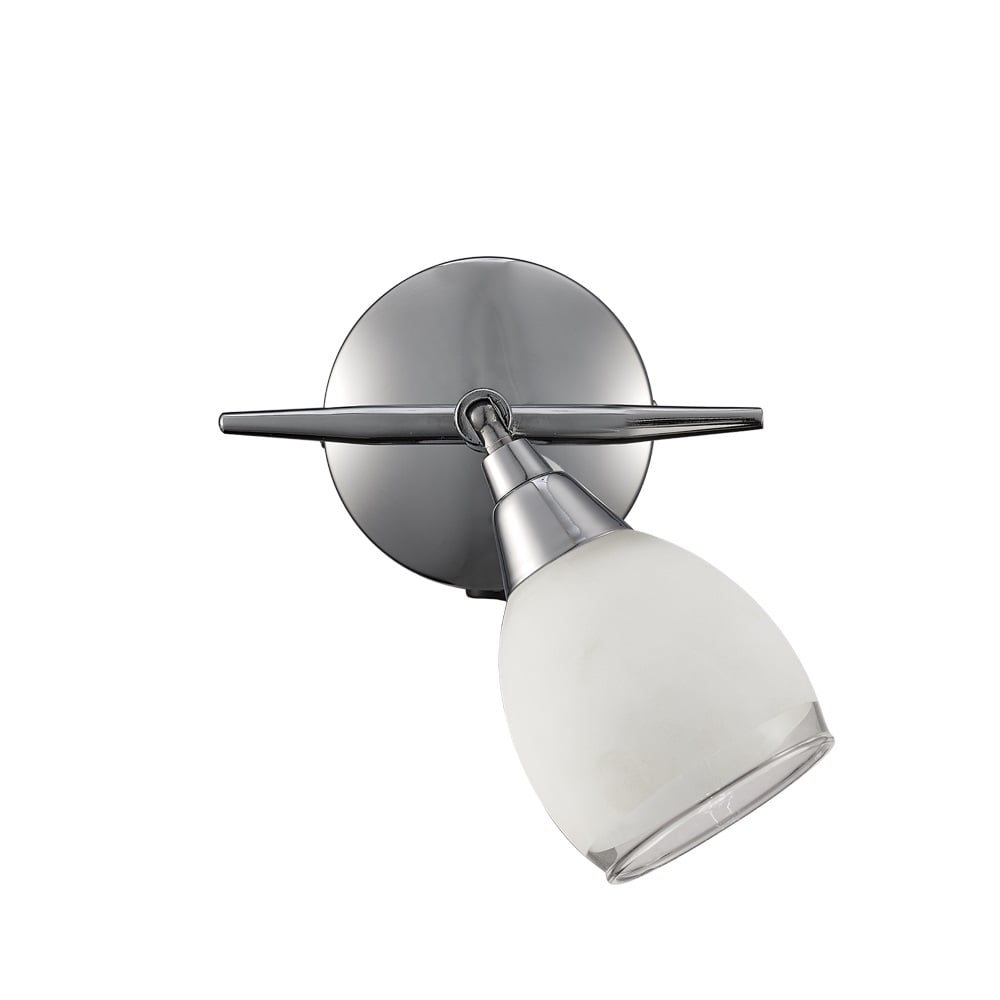 Wall Light In Chrome Finish With Satin White Glass Shade SP8961