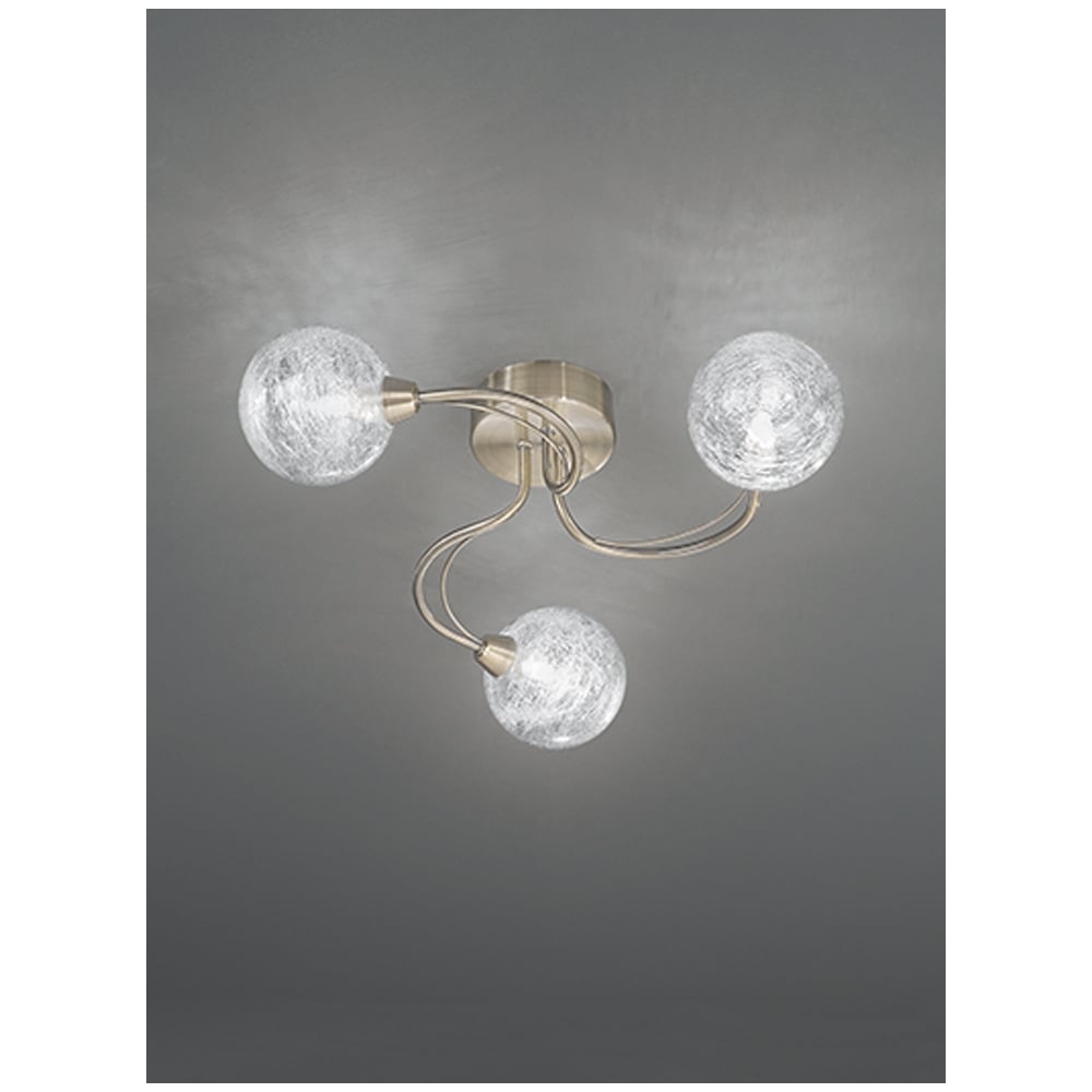 3 Light Semi Flush Ceiling Fitting In Bronze Finish With Glass Shades F2328/3