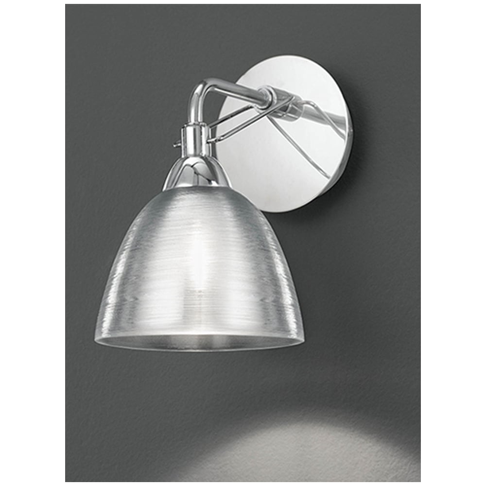 F2314/1/936 1 Light Silver Glass Bathroom Wall Light