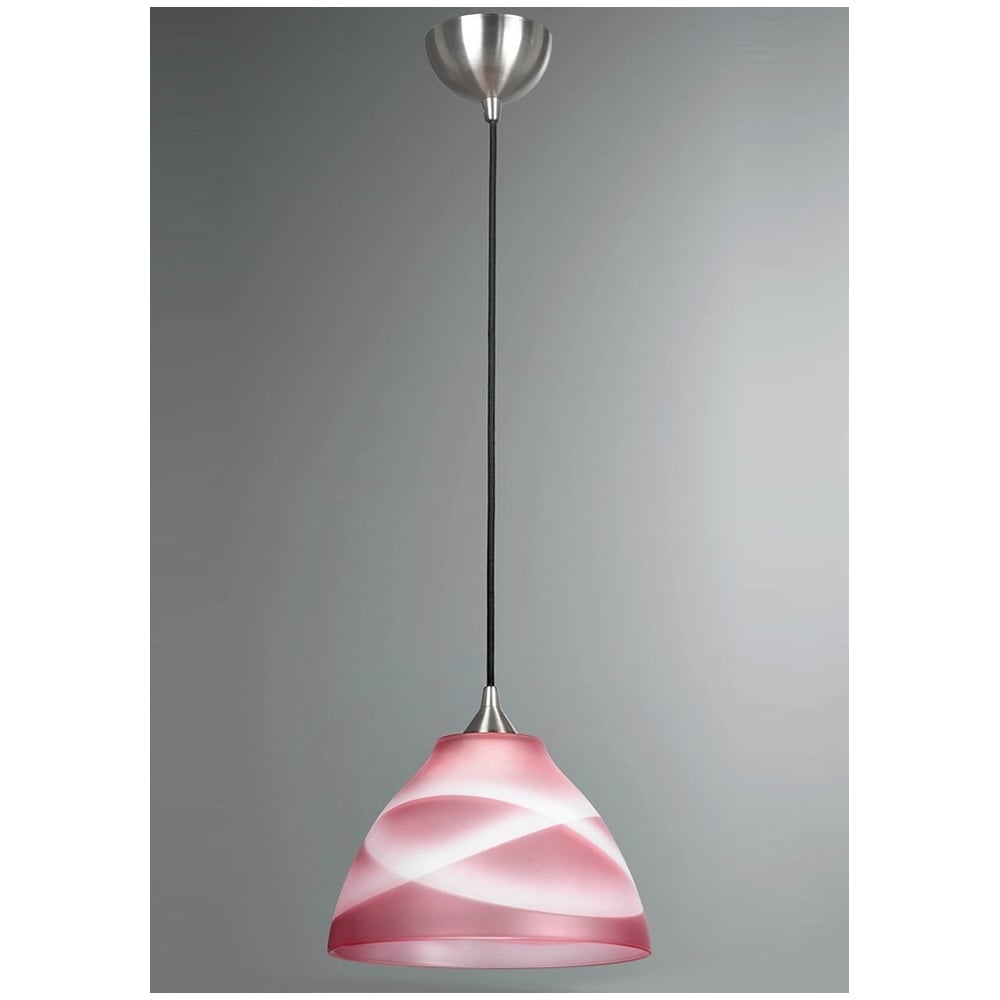 F2290/1/905 Glass 1 Light Ceiling Pendant in Deep Rose