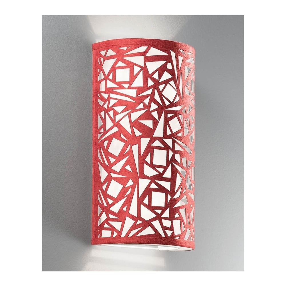 W053 Abstract Large Up/Down Wall Lighter with Red Shade