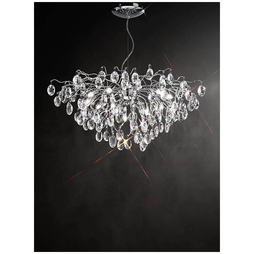 Impressive Crystal Ceiling Pendant Light In Chrome Finish F2326/13
