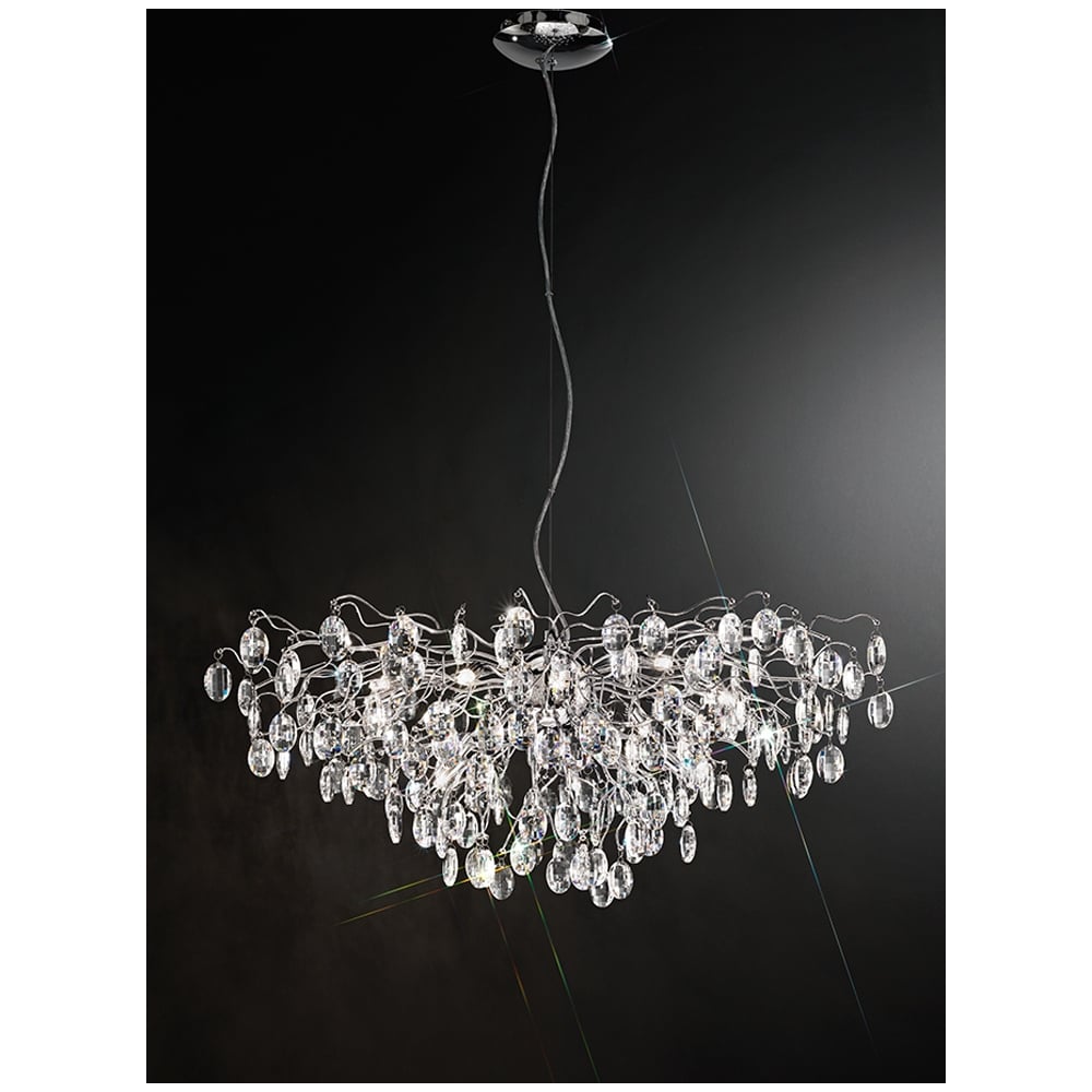 Impressive Crystal Ceiling Pendant Light In Chrome Finish F2326/15